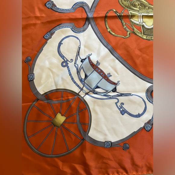 Large Silk Carre Carriage Scarf - Picture 2 of 5